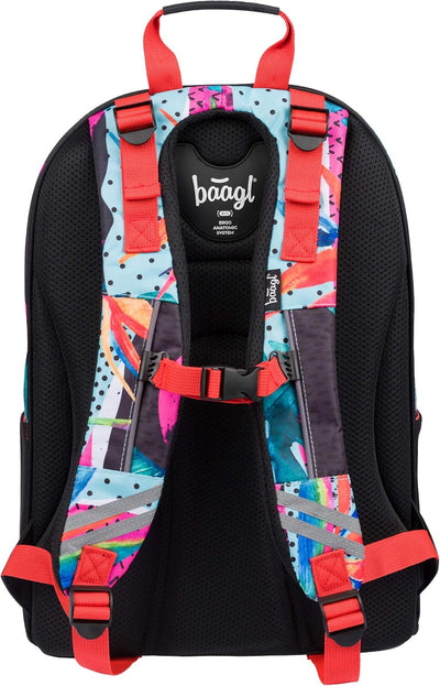 Baagl Schulrucksack für Jungen Mädchen Teenager - Skateboard Rucksack - Kinderrucksack mit Laptopfac