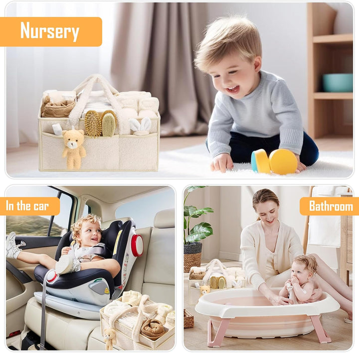 Wvu & Wvo Windel-Organizer für Wickelunterlage, Feuchttücher-Aufbewahrungskorb, Baby Windel Caddy Or