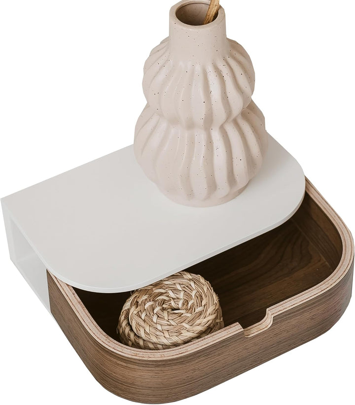 Valiai Schweberegal mit Schublade – Hängendes Wandregal Holz – Hängende kleine Wandregale mit Schubl