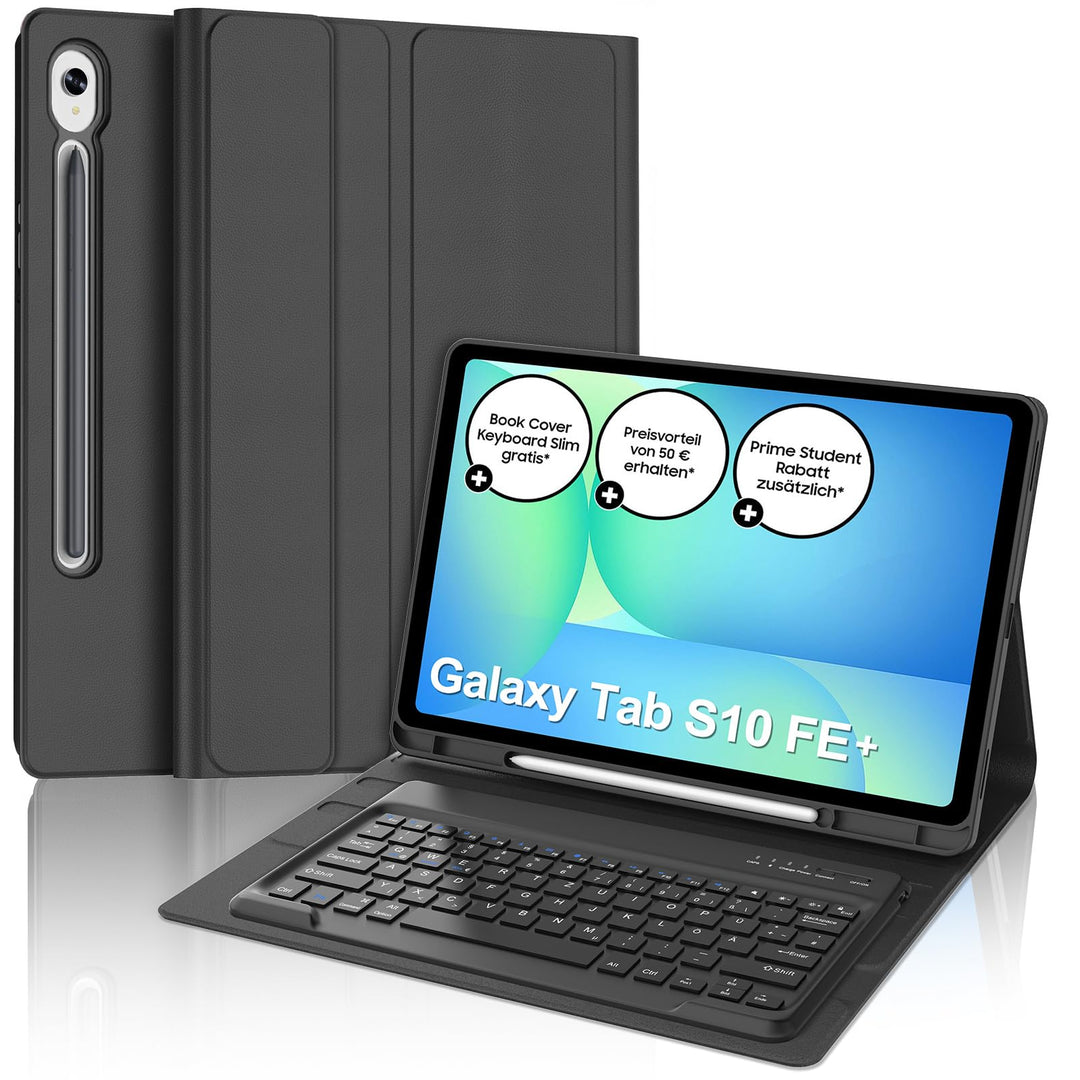 IVEOPPE Hülle mit Tastatur für Samsung Galaxy Tab S10 FE+ 13.1 Zoll, Deutsches QWERTZ-Layout, Tastat