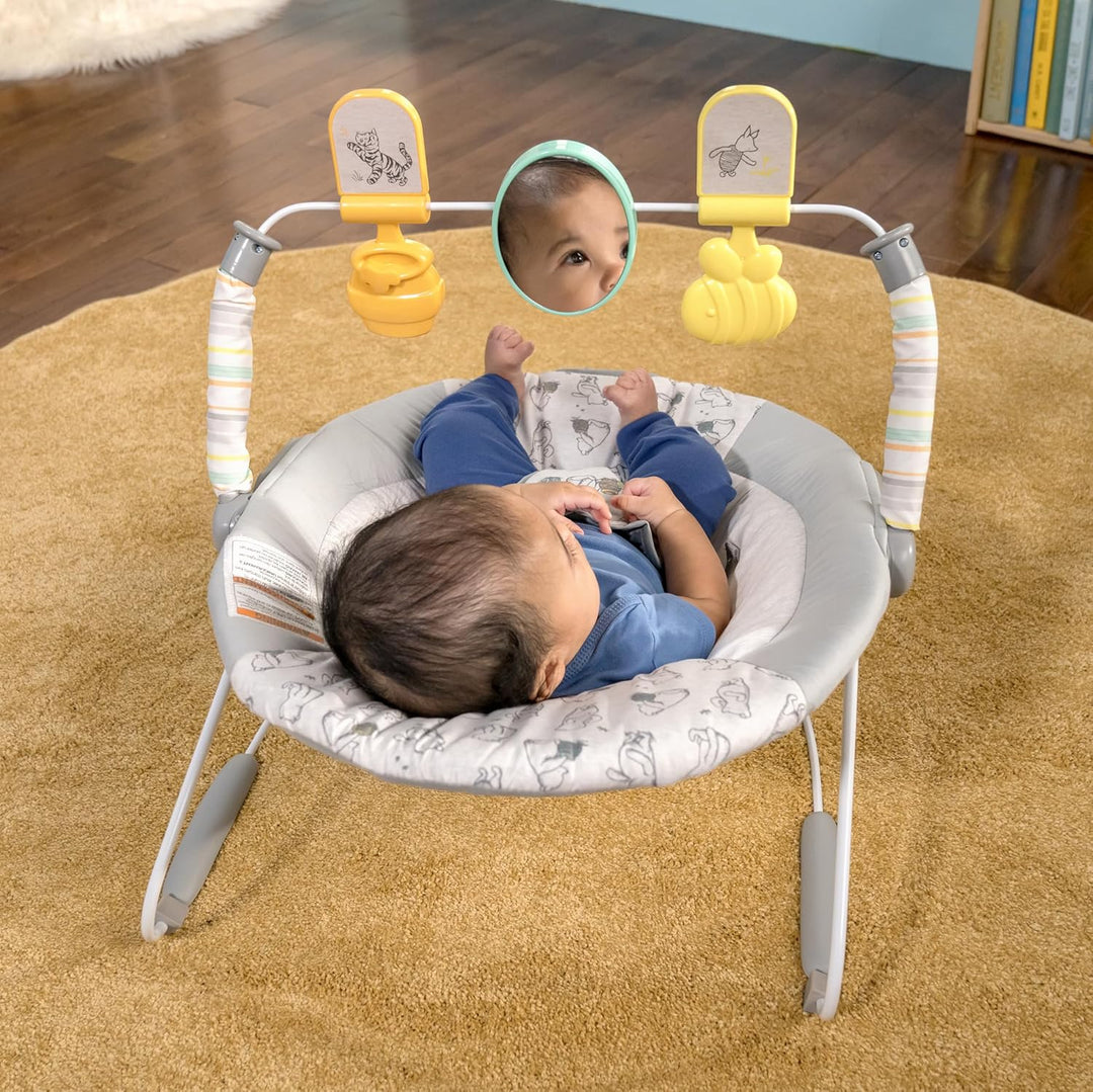Bright Starts, Disney Winnie the Pooh Classic Pals Vibrierende Babywippe Babyschaukel mit Melodien &