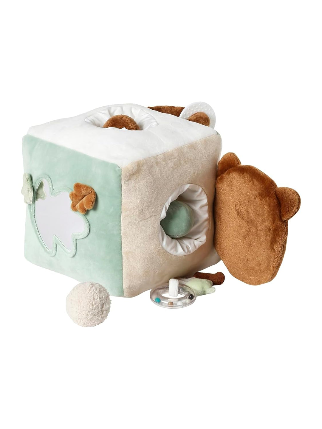 VERTBAUDET Baby Activity-Stoffwürfel GRÜNER WALD braun, Braun