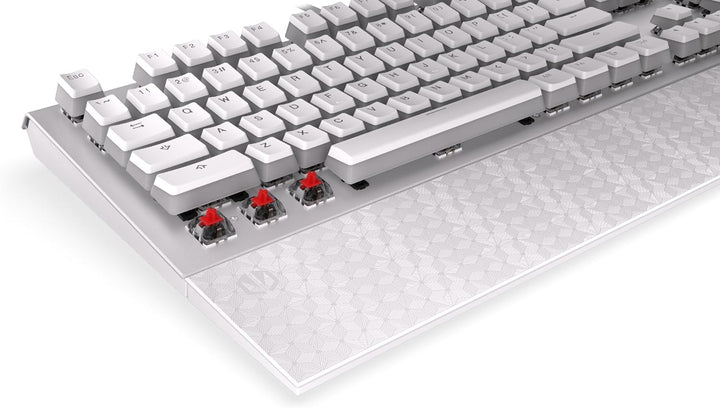 ENDORFY Omnis Pudding Onyx White Red, mechanische Gaming Tastatur, Kailh Red RGB, QWERTY, Pudding On