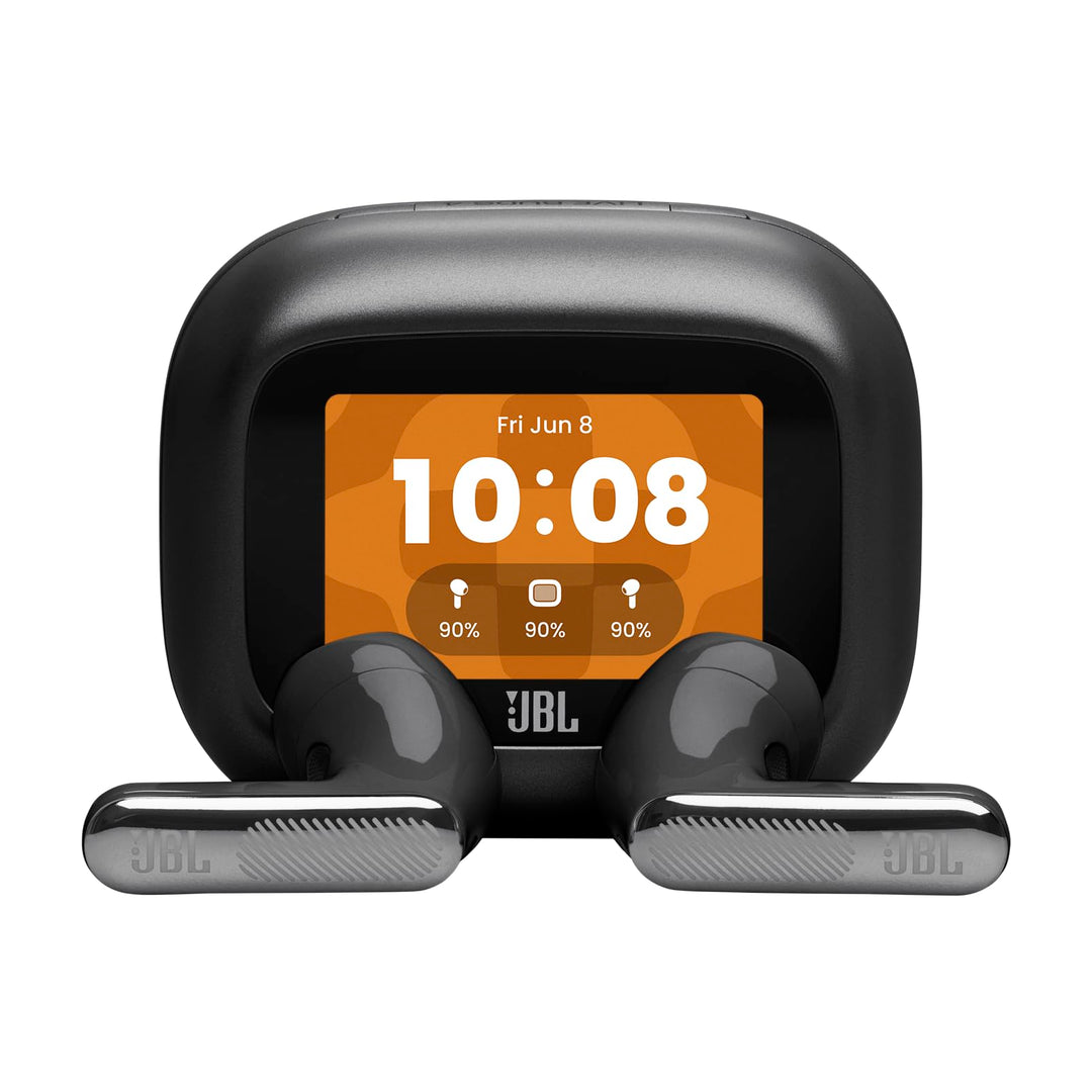 JBL Live Flex 4, Kabellose Noise-Cancelling-Ohrhörer, Schwarz | Hi-Res Audio, Smart Charging Case, B