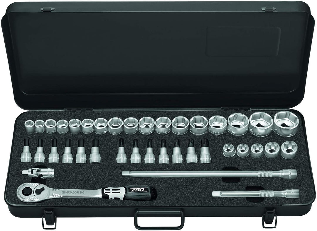 MATADOR Schraubwerkzeuge Steckschlüsselsatz 6-kant 10 (3/8) mm, 3125 9390, 39-teilig 39-teilig Metri