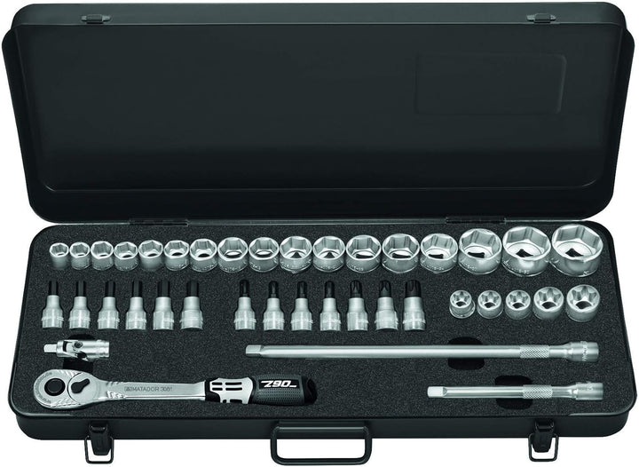 MATADOR Schraubwerkzeuge Steckschlüsselsatz 6-kant 10 (3/8) mm, 3125 9390, 39-teilig 39-teilig Metri
