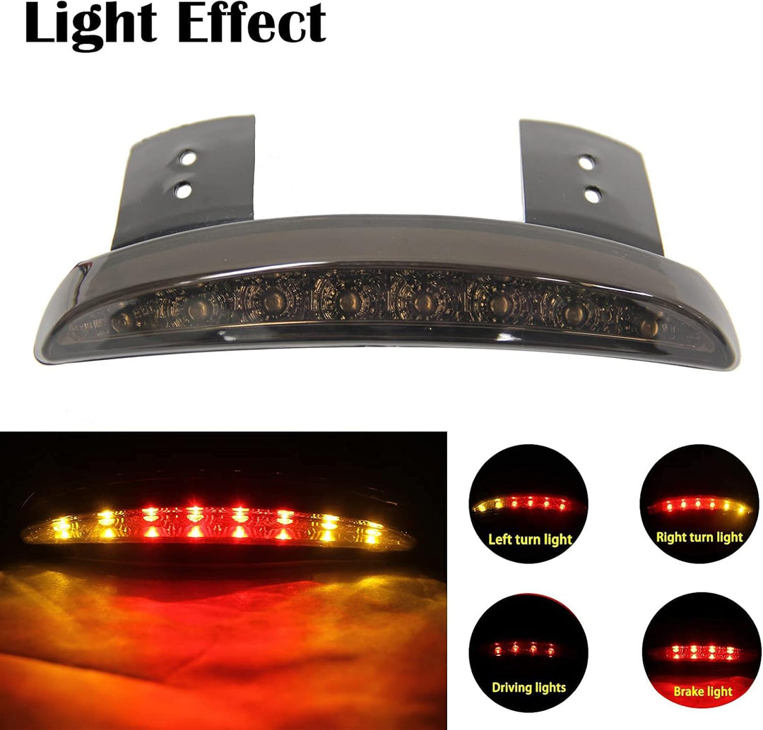 JMTBNO Motorrad Rücklicht LED Hinten Fender Edge Bremslicht mit Blinker Licht Stop Lauflicht Lampe 1