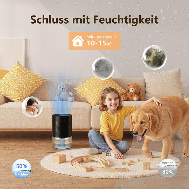 QEXREED 750ml Luftentfeuchter für Zuhause, Schlafzimmer