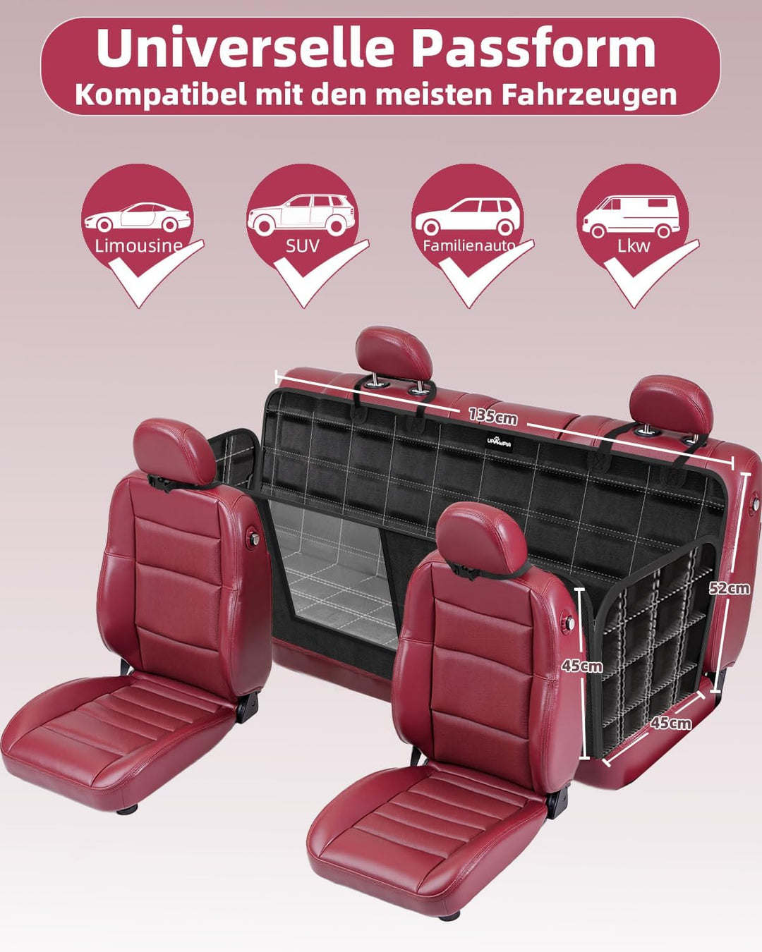 Hundedecke Auto Rückbank 100% Wasserdicht Kratzfeste Autoschondecke Hund Rücksitz mit Seitenschutz u