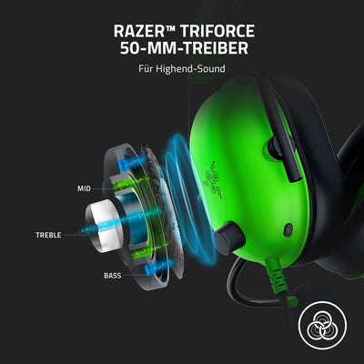 Razer BlackShark V2 X - Premium Esports Gaming Headset (Kabelgebundene Kopfhörer mit 50mm-Treiber, R