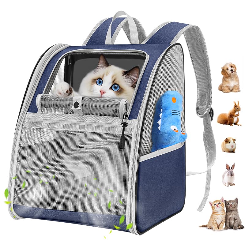 Pawaboo katzenrucksack, hunderucksack für Katzen Hunde Welpen mit Fenster, Haustier Rucksack cat Bac