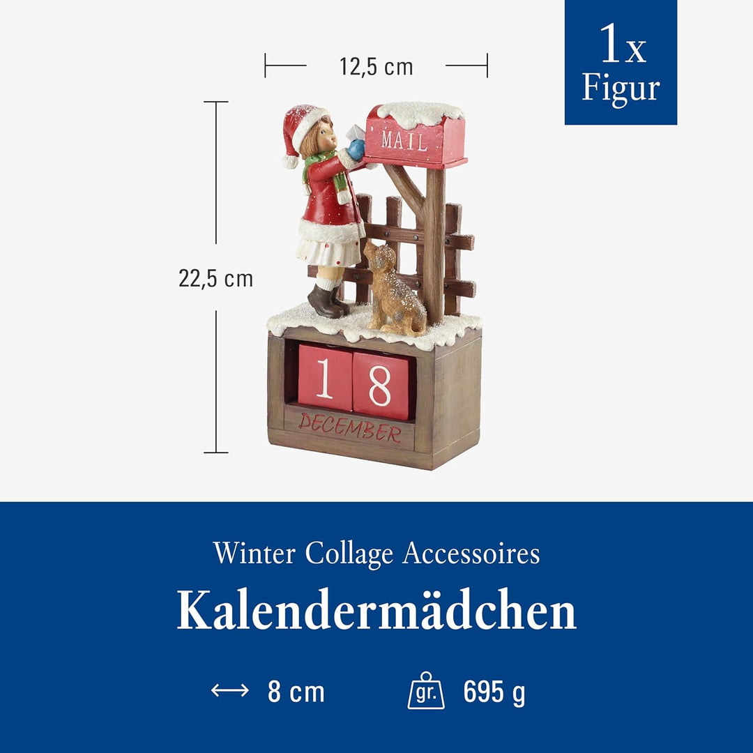 Villeroy & Boch - Winter Collage Accessoires Kalendermädchen, bunt, 12,5 x 8 x 22,5 cm 12,5x8x22,5cm