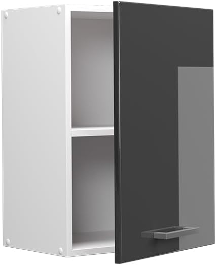 Vicco Hängeschrank R-Line, Anthrazit Hochglanz/Weiss, 45 cm Anthrazit Hochglanz Hängeschrank 45cm, A
