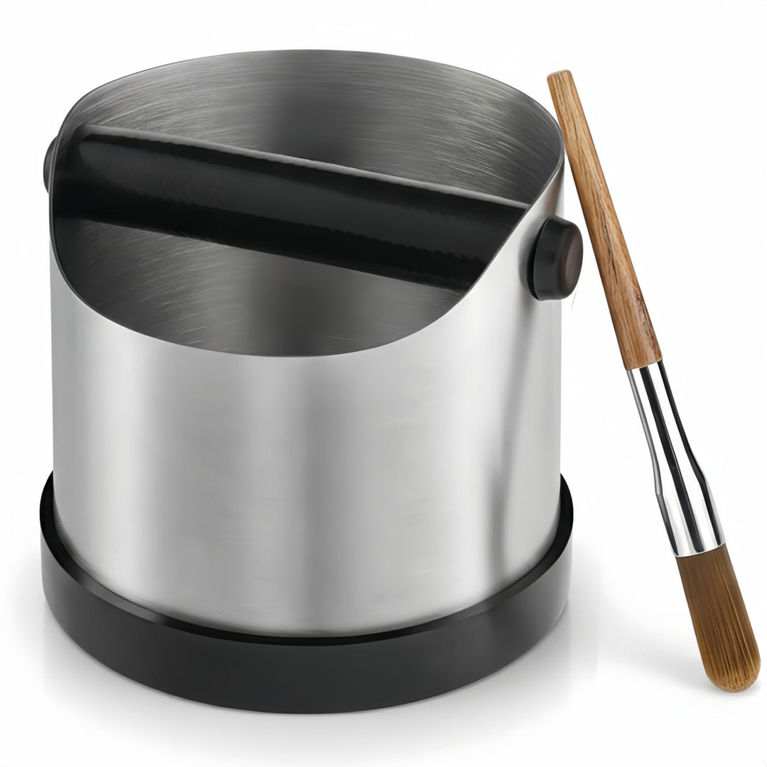 Abklopfbehälter für Siebträger, 700ml Klein Edelstahl Espresso Kaffee Knock Box, Abklopfschale Knock