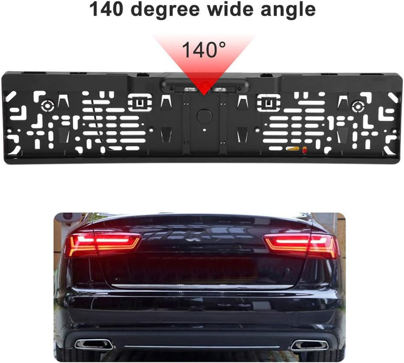 Nummernschild mit Kamera, Kfz Kennzeichenhalter mit 140 ¡ã R¨¹ckfahrkamera IP67 Wasserdicht mit Infr