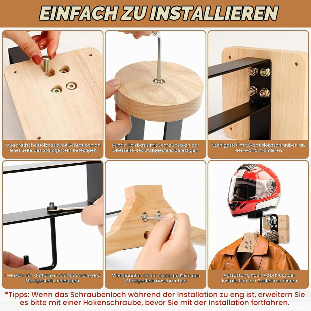 Motorrad Garderobe, Motorradhelm Halterung Wand, Helm Halterung Wand, Helmhalterung Wand für Motorra