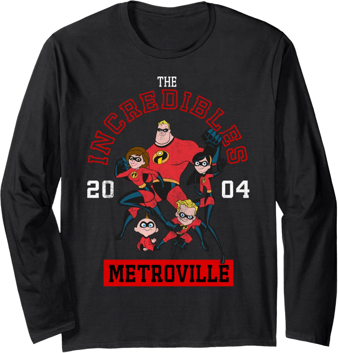 Disney Pixar Incredibles Metroville Family Group Shot Langarmshirt