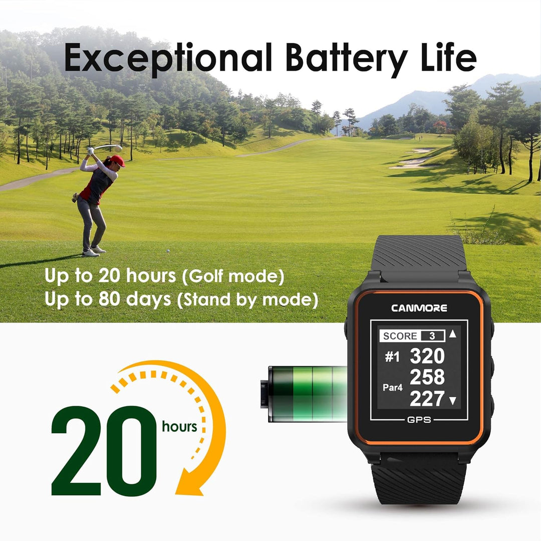 Canmore TW356 Golf-GPS-Uhr für Damen und Herren, kostenloses Update, grosses LCD-Display, Upgrade-IC