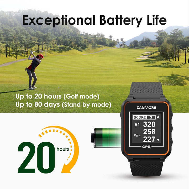 Canmore TW356 Golf-GPS-Uhr für Damen und Herren, kostenloses Update, grosses LCD-Display, Upgrade-IC