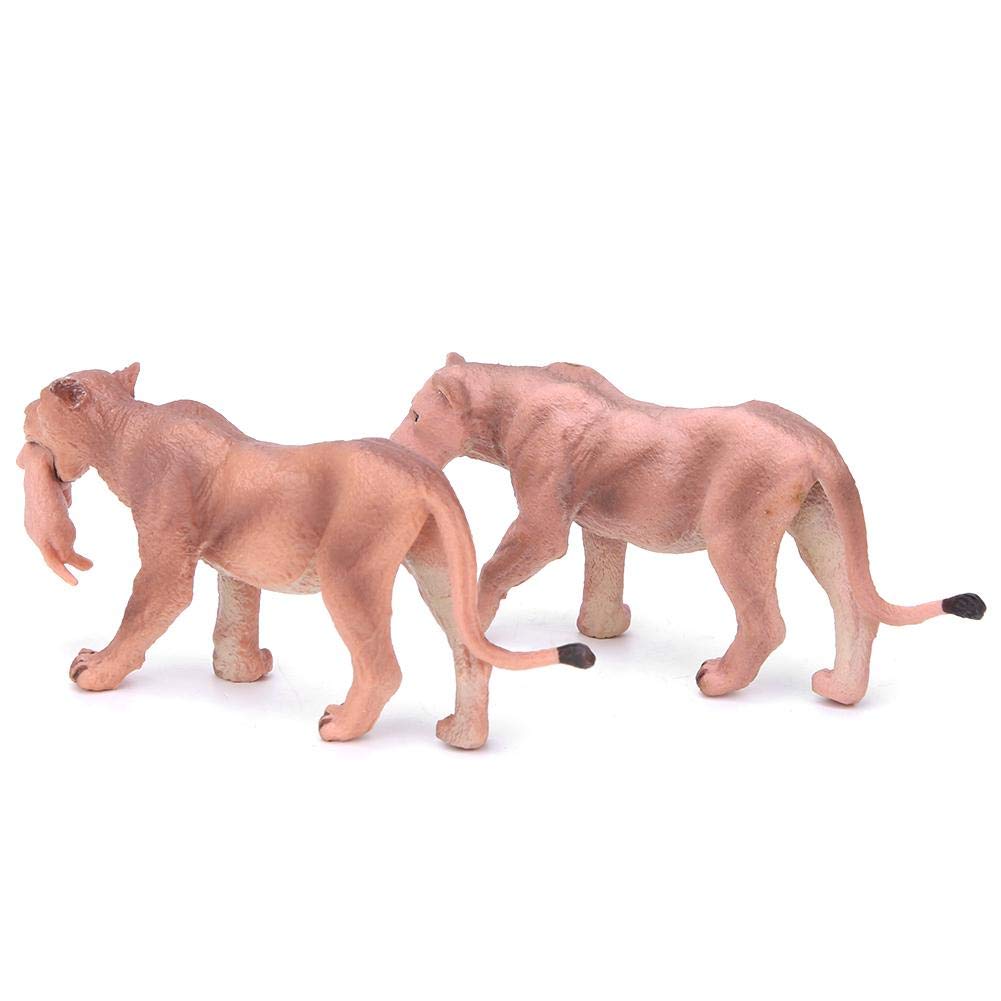 2 Pcs Löwinnen Modell Kunststoff Collection Dekoration Tier Modell Spielzeug frühes Pädagogisches Sp