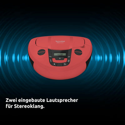 TechniSat Viola CD-1 - tragbarer Stereo CD-Player, Boombox mit praktischem Tragegriff (CD-Radio für