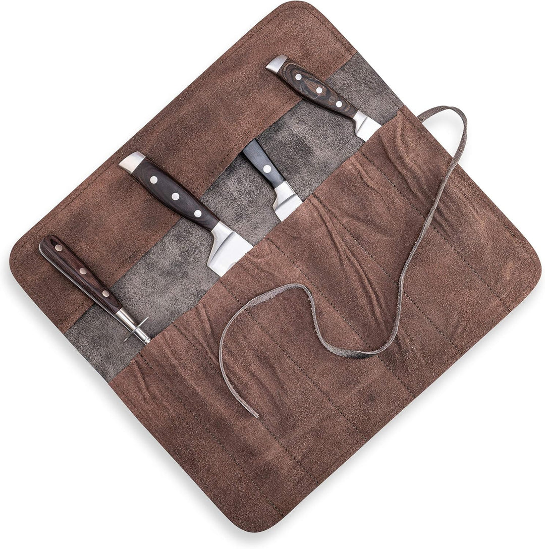 Messertasche Kochmesser - Premium Leder Kochmesserrolle gross – Messer Tasche Köche - Kochtasche Noa