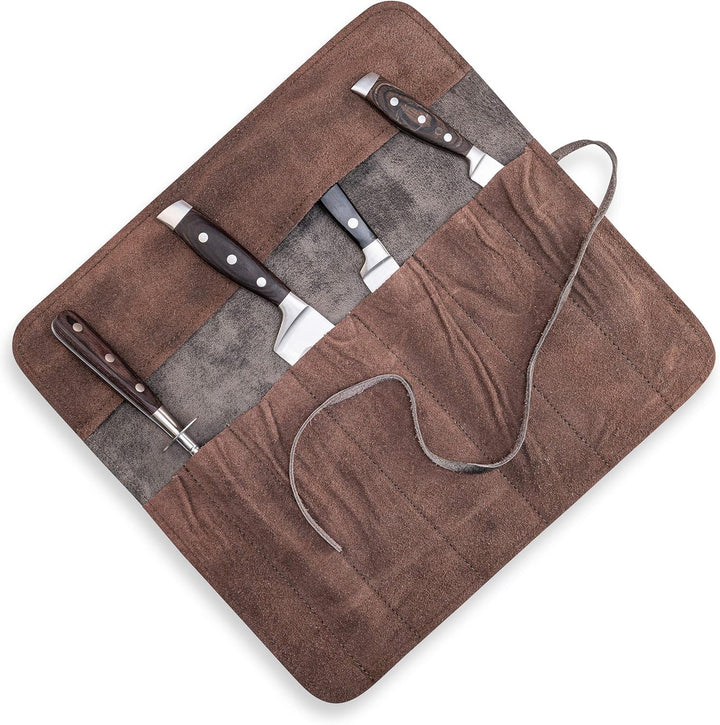 Messertasche Kochmesser - Premium Leder Kochmesserrolle gross – Messer Tasche Köche - Kochtasche Noa