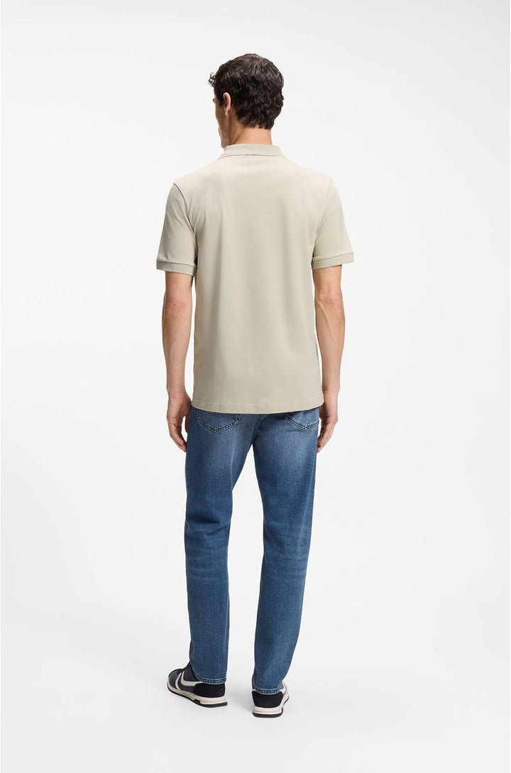 BOSS Herren Passenger Slim-Fit Poloshirt aus Stretch-Baumwolle mit Logo-Aufnäher M Light Beige271, M