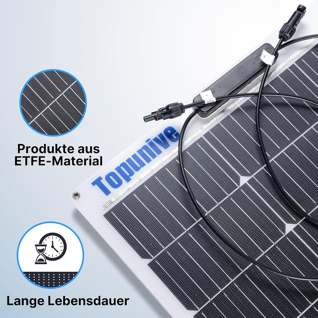 Flexibel Solarpanel 100 Watt 100W 12V Monokristalline Flexible Solarmodul 12 Volt für 12V Batterien