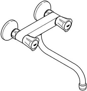 GROHE Costa - Spültischarmatur (Schwenkbereich 360°, wärmeisoliert, Metallgriffe), chrom, 31187001 W