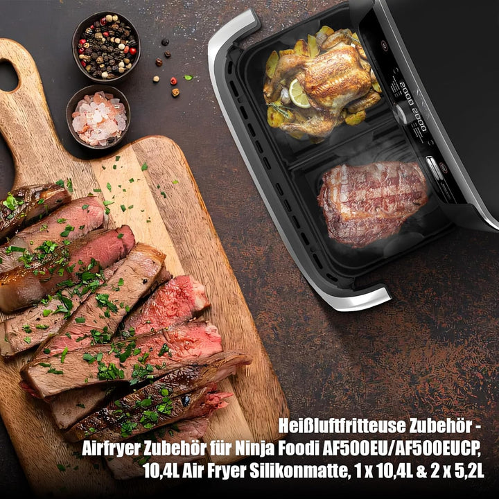 Heissluftfritteuse Zubehör, Airfryer Zubehör für Ninja Foodi Flexdrawer AF500EU 10,4L Air Fryer Sili