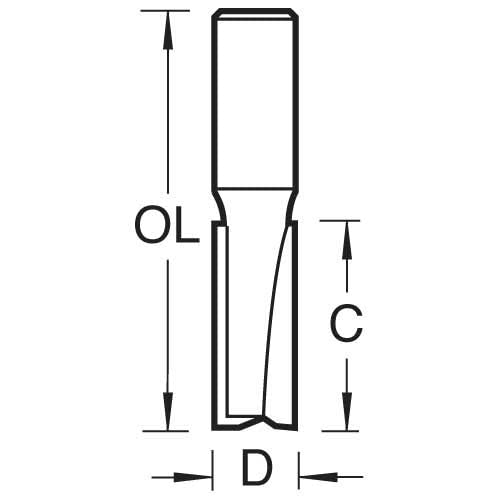 Trend 3/71 X 1/2TC Zwei Flöte Cutter 12 mm Durchmesser – Silber