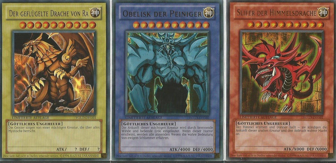 Konami Yu-Gi-O Egyptian Gods Cards Komplettset – Ultra Rare – Limited Edition – Slifer of the Heaven