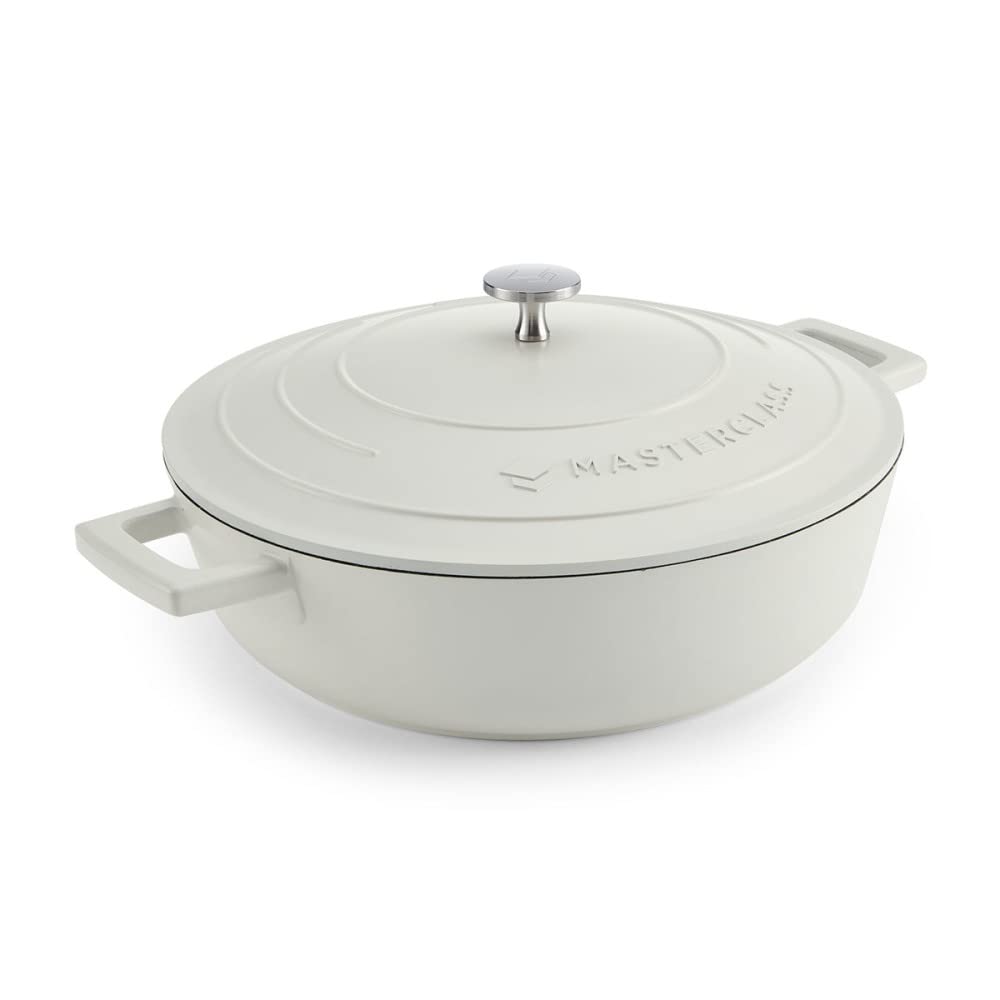 MasterClass Flache Auflaufform mit Deckel 4L/28 cm, leichter Aluminiumguss, induktions- und backofen
