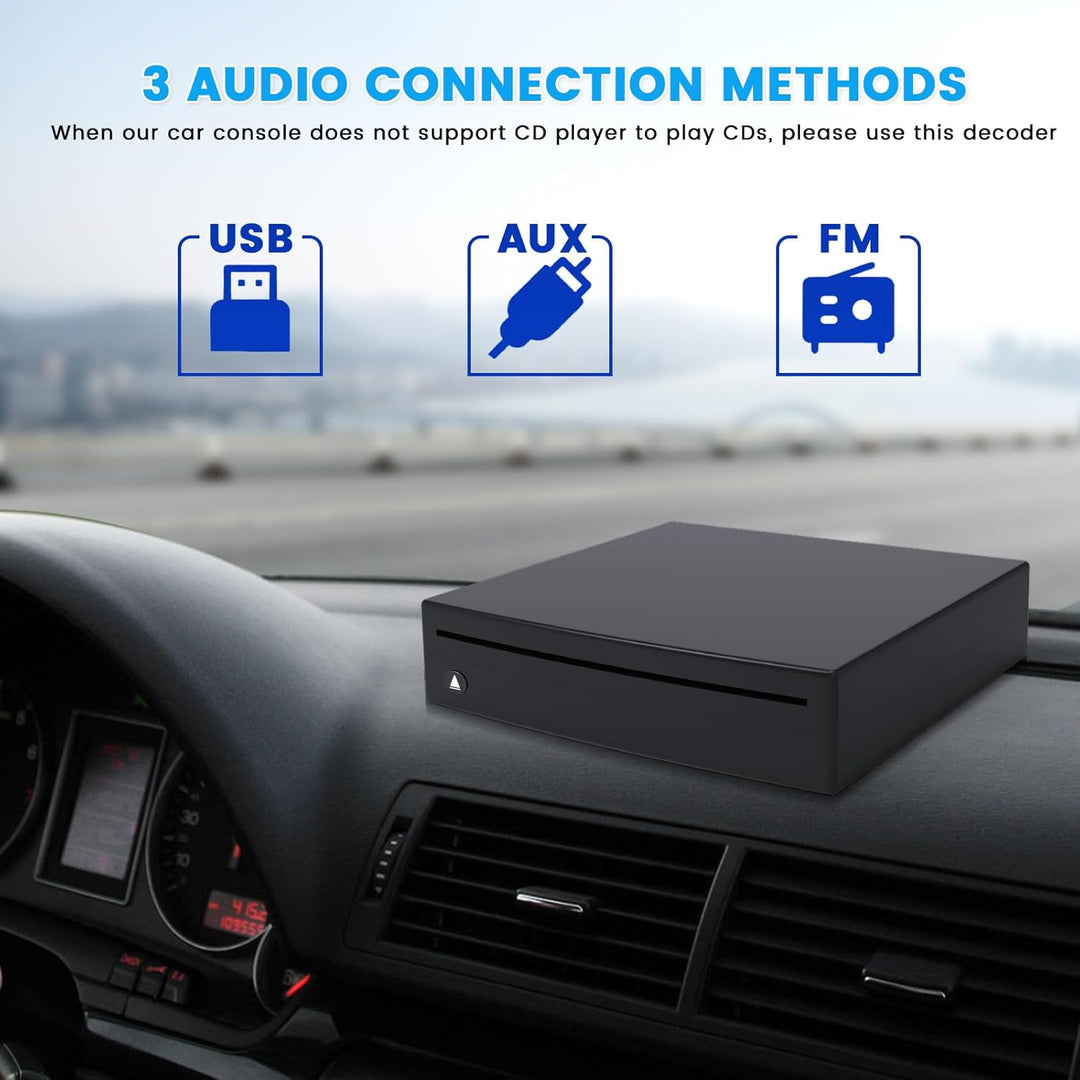 Lnopever CD Player Auto USB Anschluss,USB 2.0-Schnittstelle Autoradio CD/DVD Dish Box Player Externe