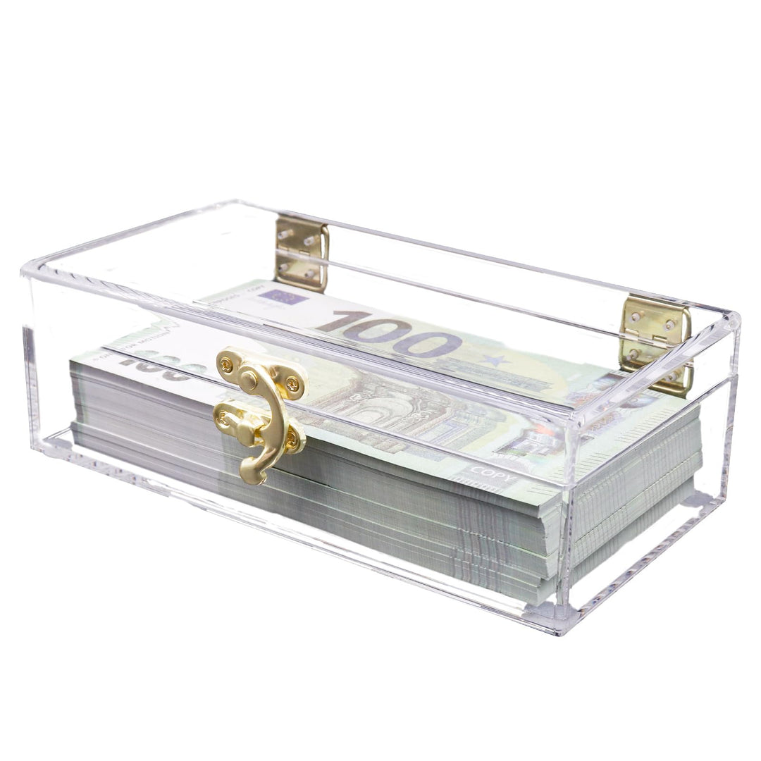 Transparente Acryl Geldkassette - Abschliessbare Spardose für Bargeld, Geldhalter, Organizer, Einrei