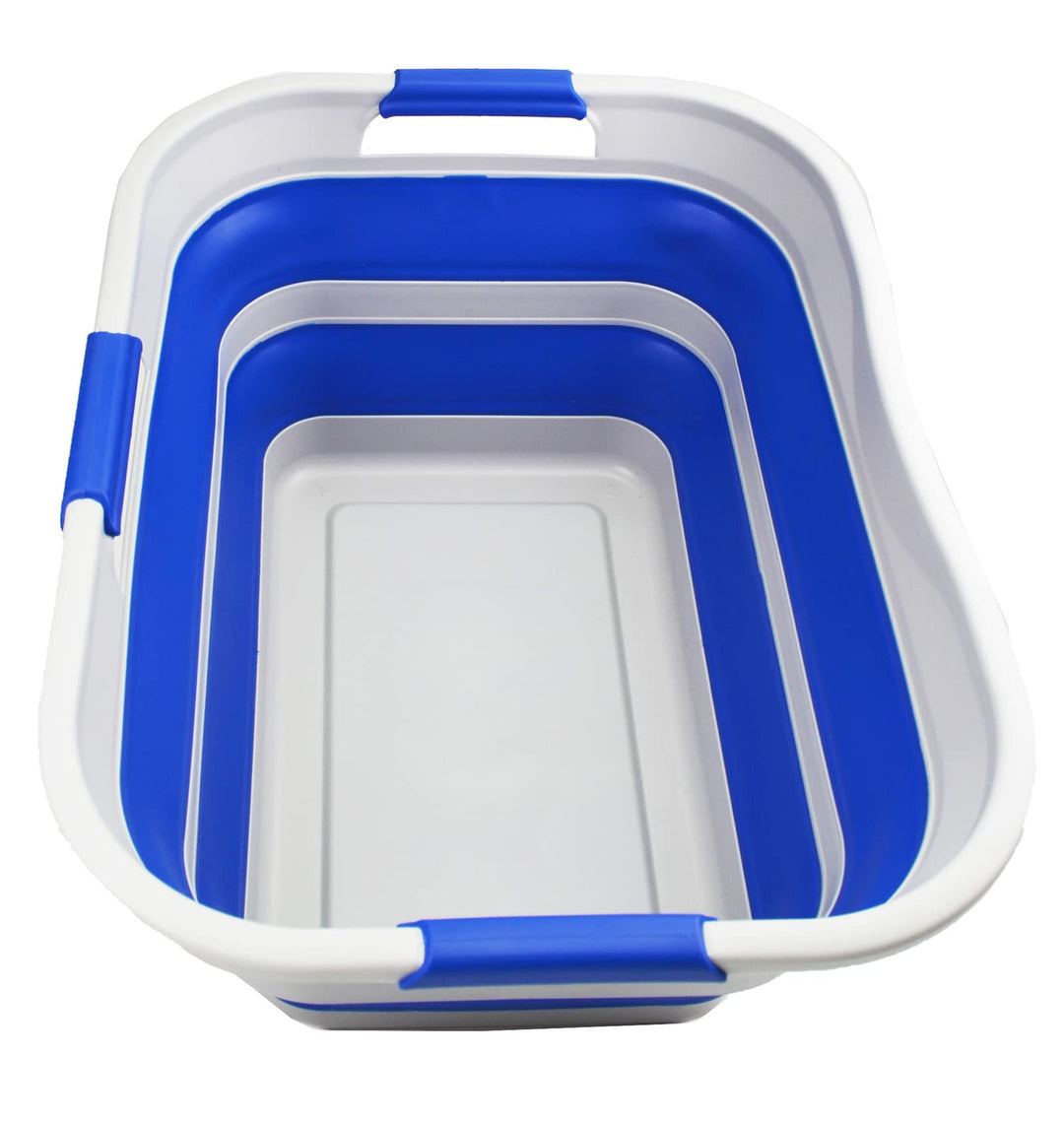 SAMMART Faltbarer Kunststoff-Wäschekorb, 30 l, faltbar, Pop-Up-Aufbewahrungsbehälter/Organizer, plat