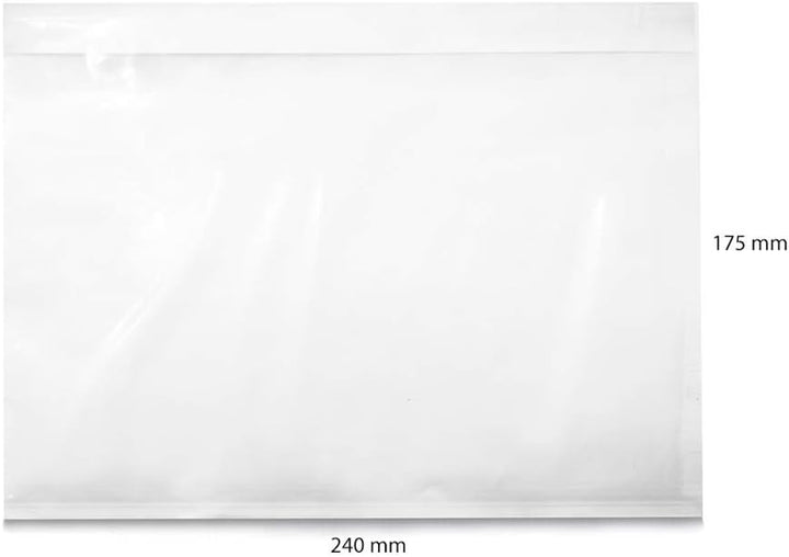 TPS247 Lieferscheintaschen - Dokumenttaschen DIN C5 für A5 transparent selbstklebend (2000), 2000