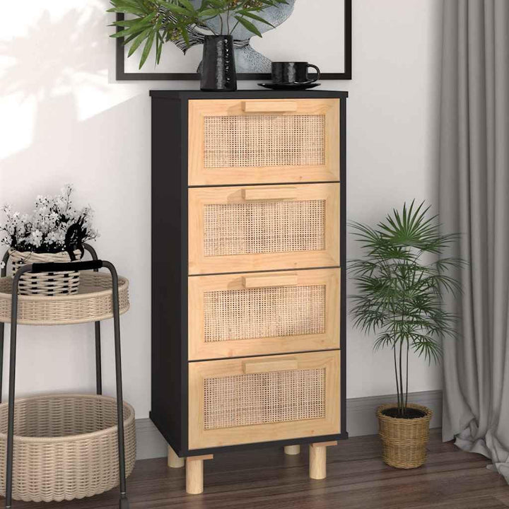 vidaXL Sideboard mit Schubladen Schrank Anrichte Beistellschrank Kommode Schubladenschrank Schwarz 4