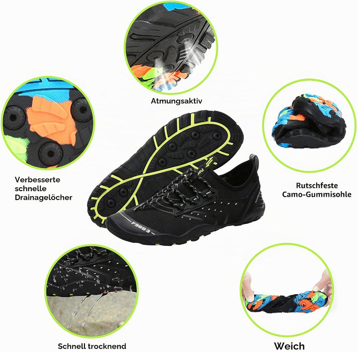 SAGUARO Badeschuhe Strandschuhe Aquaschuhe Wasserschuhe Surfschuhe Schwimmschuhe für Damen Herren Ki