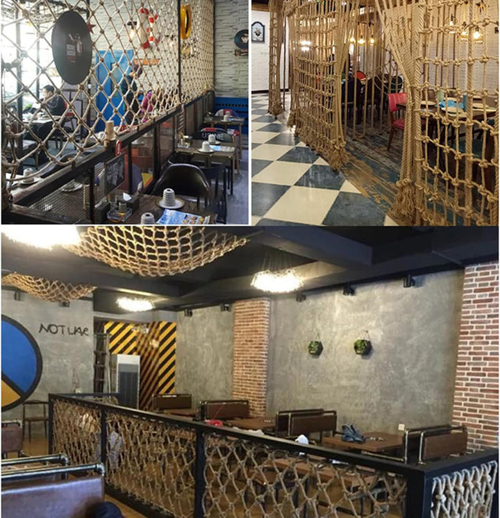 SSWZHANG Sicherheitsnetz Hanf Hanfnetz Kindertreppe Balkon Anti-Fall-Netz Kletternetz Restaurant Bar