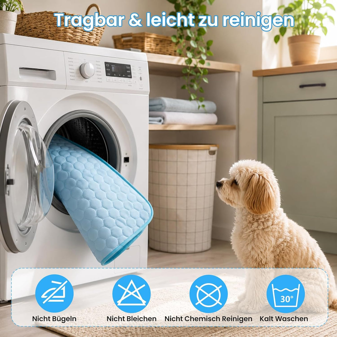 Kühlmatte für Hunde Selbstkühlende, Kühldecke Hunde Sommer, Hundekühlmatte Waschbar & Atmungsaktiv,