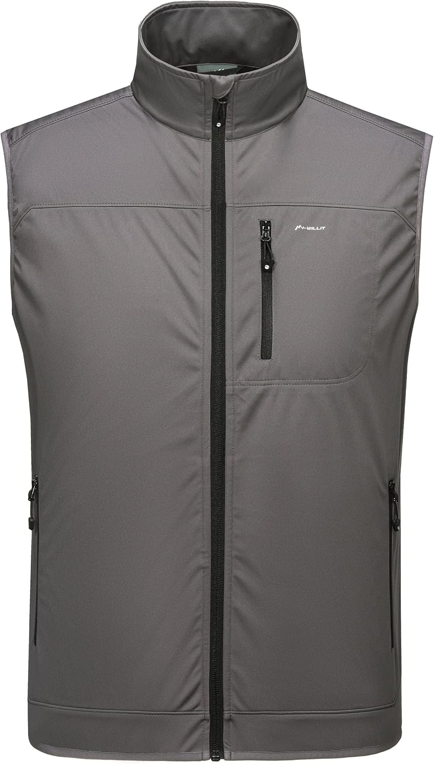 WILLIT Herren Golf Weste Leichtgewicht Softshell Weste Outerwear Ärmellose Jacke für Wandern Laufen