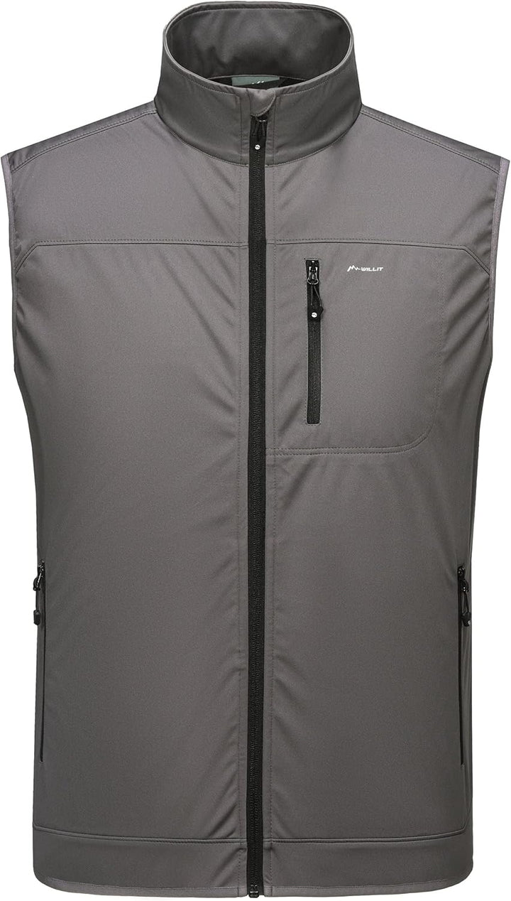 WILLIT Herren Golf Weste Leichtgewicht Softshell Weste Outerwear Ärmellose Jacke für Wandern Laufen