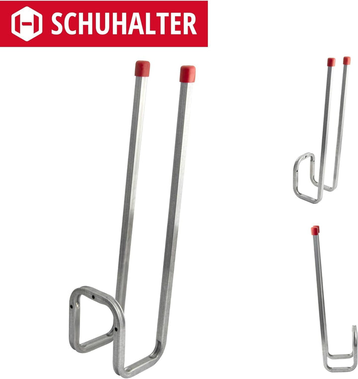 Gedotec Wandhalterung - Doppel-Wandhaken zum Schrauben Stahl verzinkt | 4 Stück Stiefelhaken 400 mm