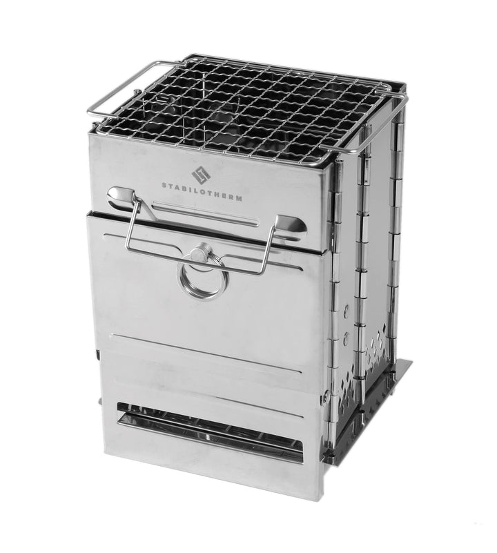 STABILOTHERM Edelstahl Holzkohle-Grill Camping Outddor faltbar | mobiler Grill Camping-Grill Outdoor