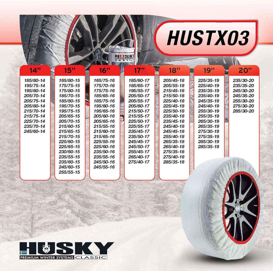 SUMEX hustx03 Husky Schneekette Textil, Grösse L, L