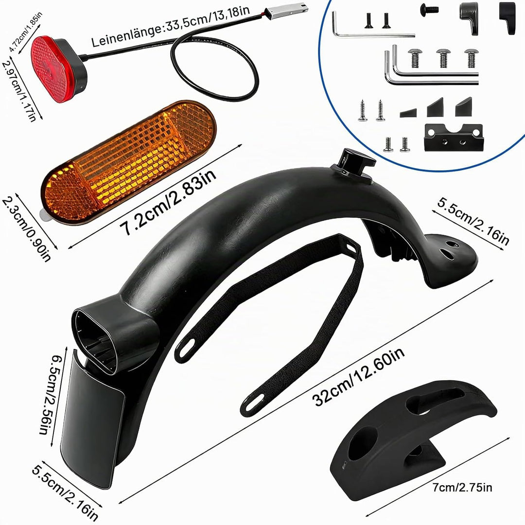 Premium Schutzblech Set für E-Scooter, Schutzbleche Kompatibel mit Xiaomi M365, 1S, Pro, Pro 2, Mi3,