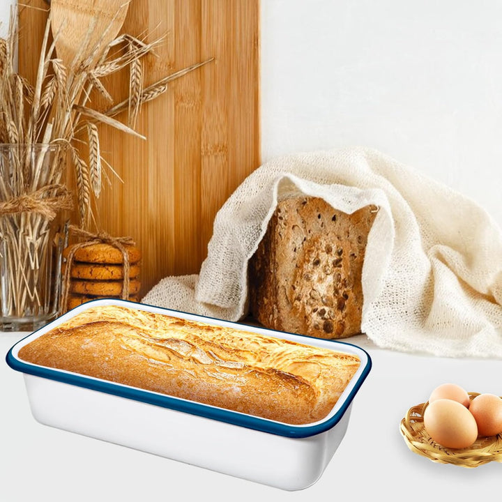 webake Brotbackform Emaille Kastenform Brotform Rechteckige Backform für Kuchen, Toastbrot, 32 x 13