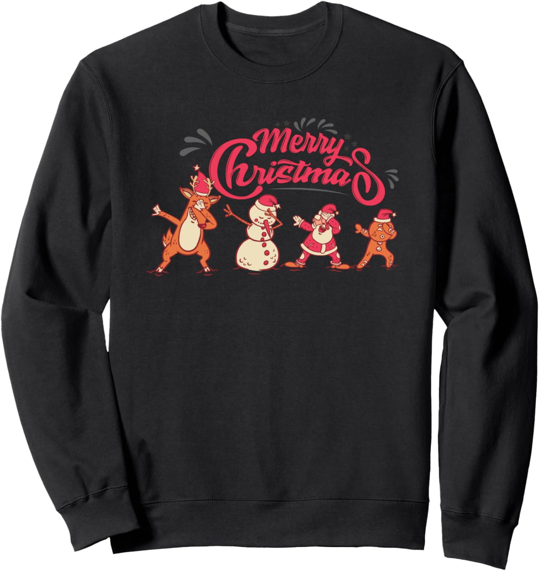 Frohe Weihnachten Cool Dabbing Santa Claus Schneemann Rentier Sweatshirt